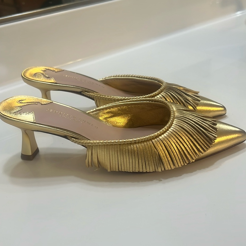 Gold kitten heels